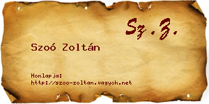 Szoó Zoltán névjegykártya