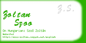 zoltan szoo business card